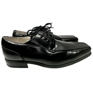 Stacy Adams Mens Derby Dress Shoes Black Leather‎ Bicycle Toe Lace Up 10
